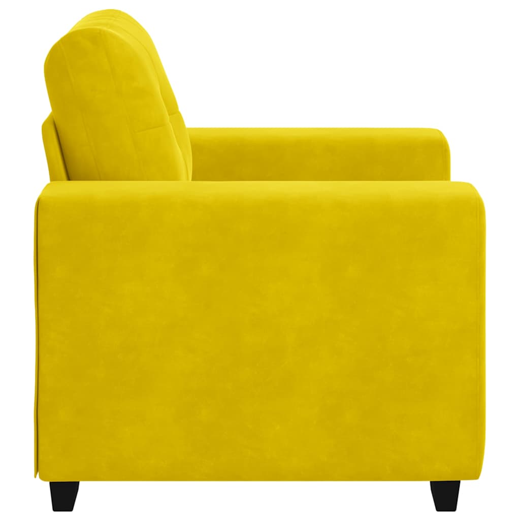 Divano Sedia Giallo 59 cm Velluto