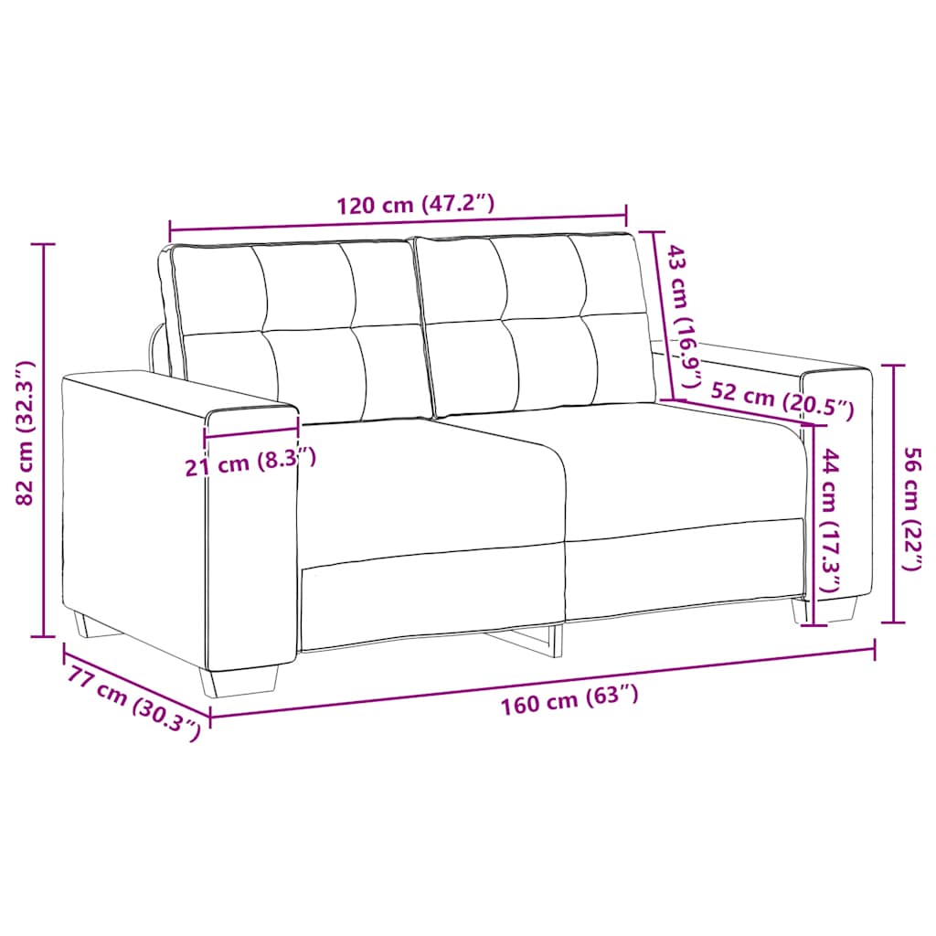 Divano Divanetto Grigio Scuro 120 cm in Velluto - homemem39