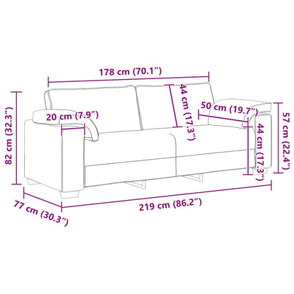 Divano a 3 Posti Grigio Scuro 178 cm in Velluto