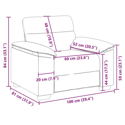 Poltrona Grigio Scuro 60 cm in Tessuto