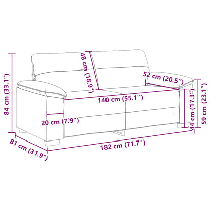 Divano a 2 Posti Grigio Scuro 140 cm in Tessuto