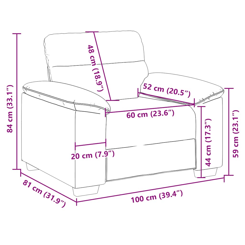 Poltrona Grigia 60 cm in Similpelle