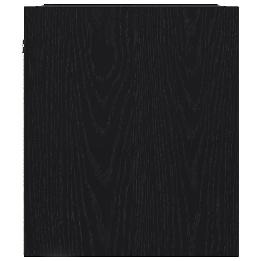 Comodini a Muro 2 pz Rovere Nero 38x34x40 cm