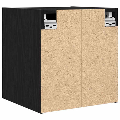 Comodini a Muro 2 pz Rovere Nero 38x34x40 cm