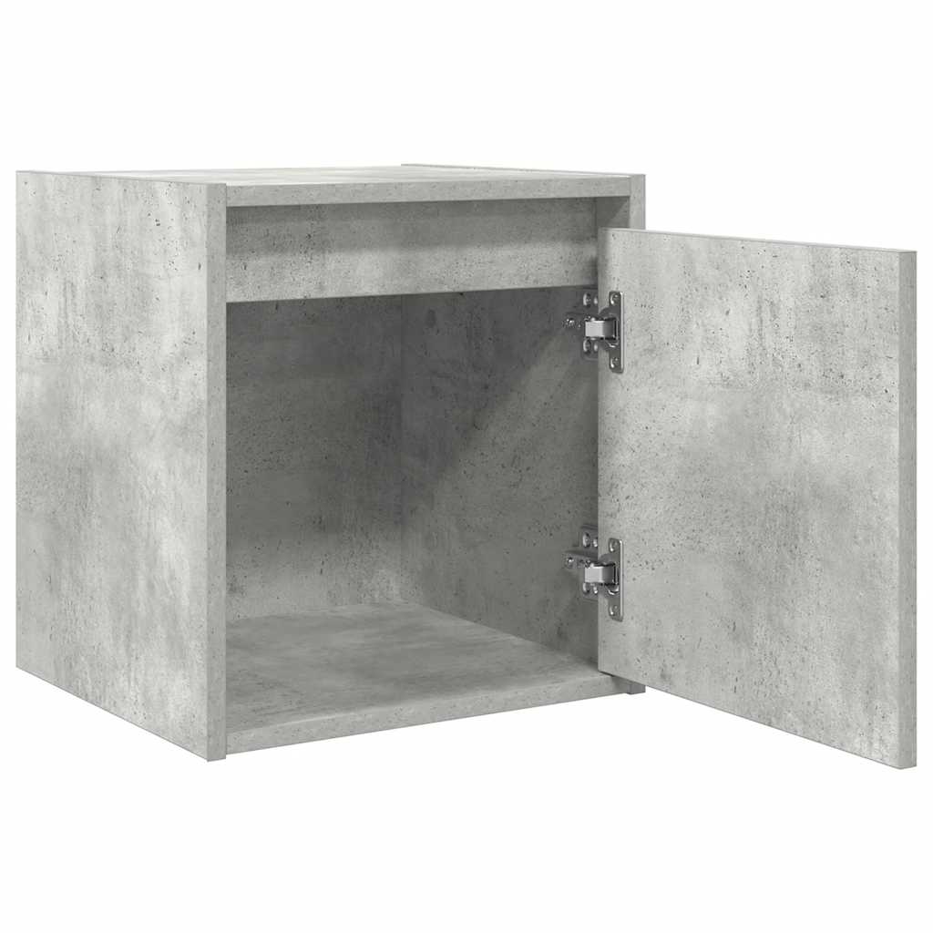 Comodini a Muro 2 pz Grigio Cemento 38x34x40 cm