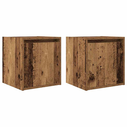 Comodini a Muro 2 pz Legno Antico 38x34x40 cm