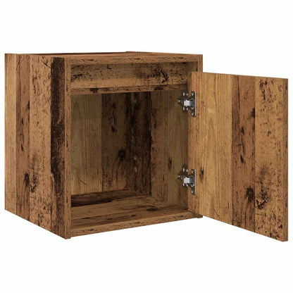 Comodini a Muro 2 pz Legno Antico 38x34x40 cm