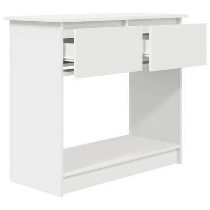 Tavolo Consolle con Cassetti Bianco 85,5x38,5x74,5 cm