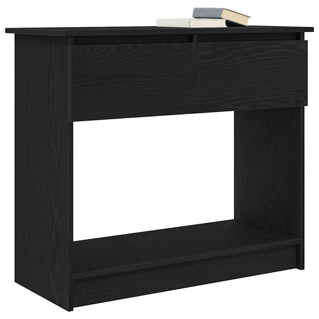 Tavolo Consolle con Cassetti Nero 85,5x38,5x74,5 cm