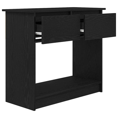 Tavolo Consolle con Cassetti Nero 85,5x38,5x74,5 cm