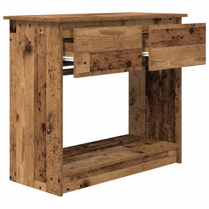 Tavolo Consolle con Cassetti Legno Antico 85,5x38,5x74,5 cm