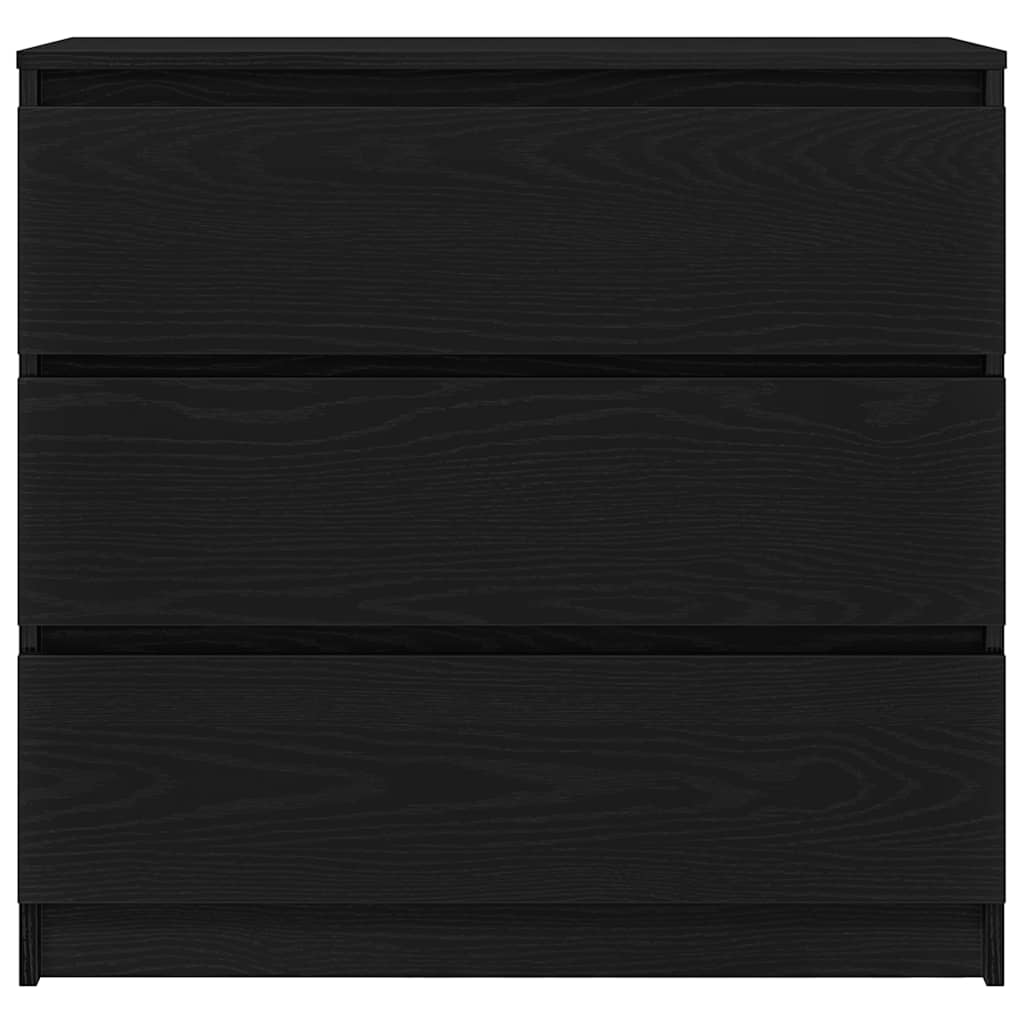 Credenza Rovere Nero 80x35x76 cm in Legno Multistrato - homemem39