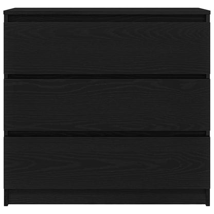 Credenza Rovere Nero 80x35x76 cm in Legno Multistrato - homemem39