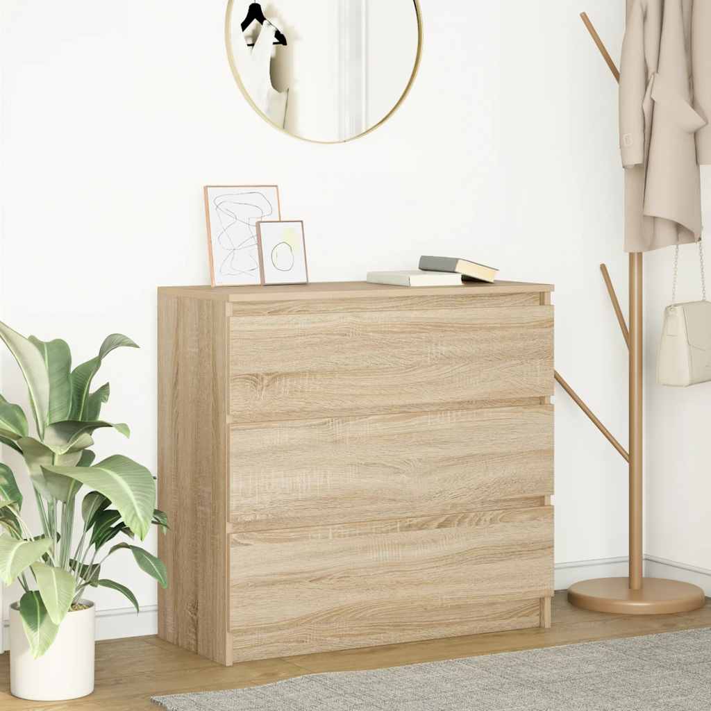 Credenza Rovere Sonoma 80x35x76 cm in Legno Multistrato - homemem39