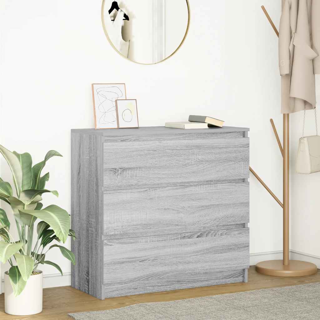 Credenza Grigio Sonoma 80x35x76 cm in Legno Multistrato - homemem39