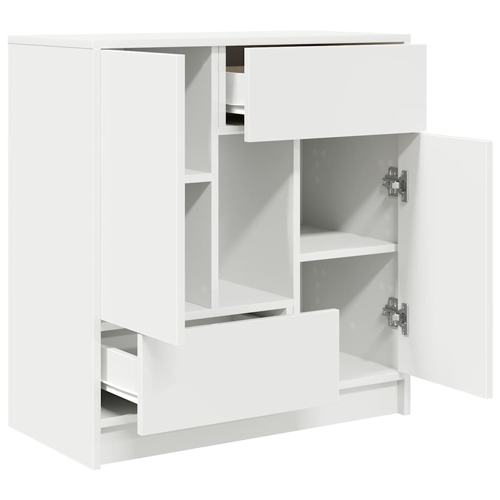 Credenza con Cassetti e Ante Bianco 70,5x34x74,5 cm - homemem39