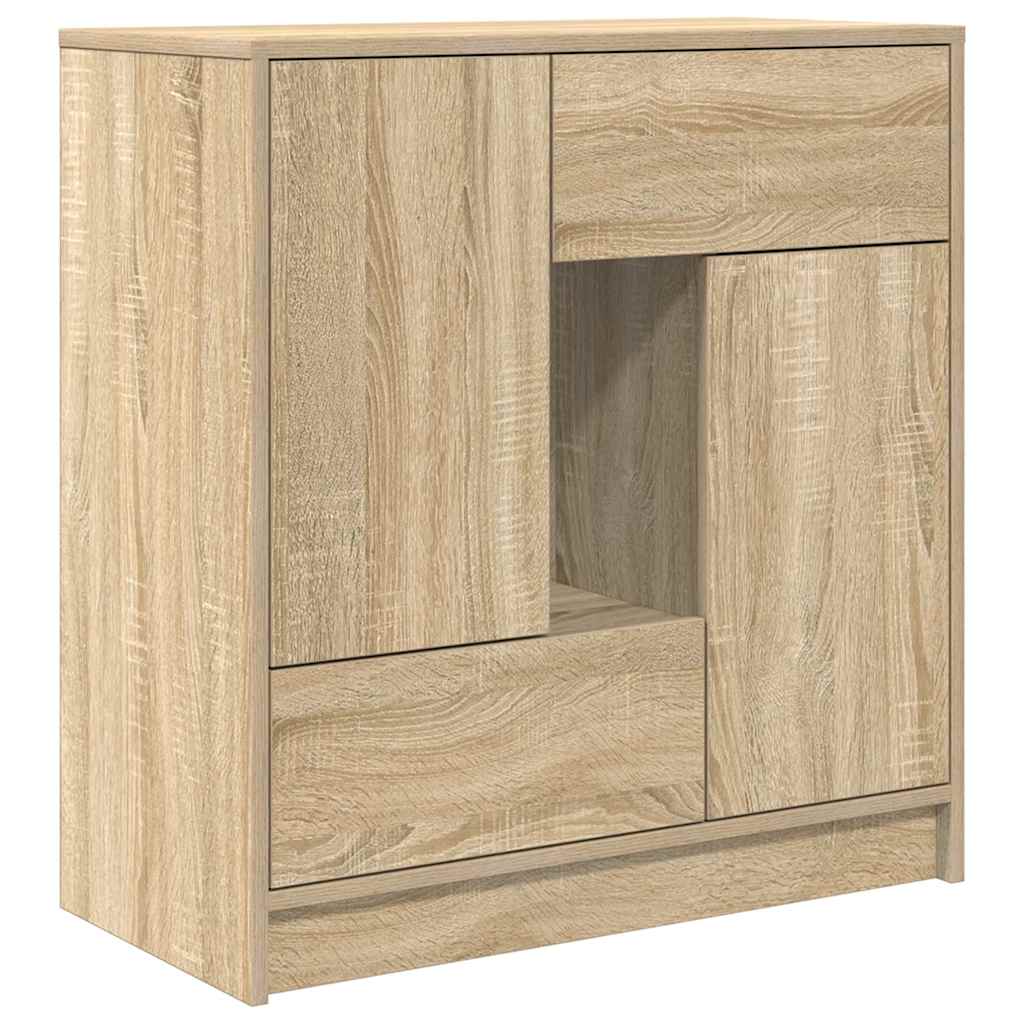 Credenza con Cassetti e Ante Rovere Sonoma 70,5x34x74,5 cm - homemem39