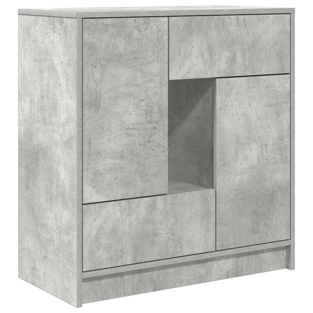 Credenza con Cassetti e Ante Grigio Cemento 70,5x34x74,5 cm - homemem39