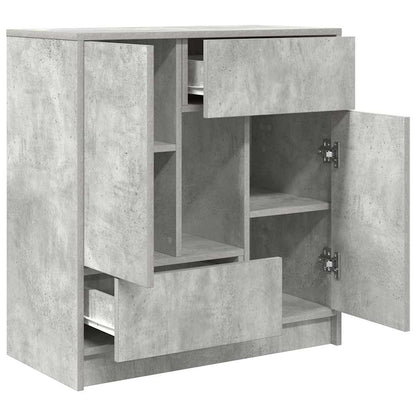 Credenza con Cassetti e Ante Grigio Cemento 70,5x34x74,5 cm - homemem39