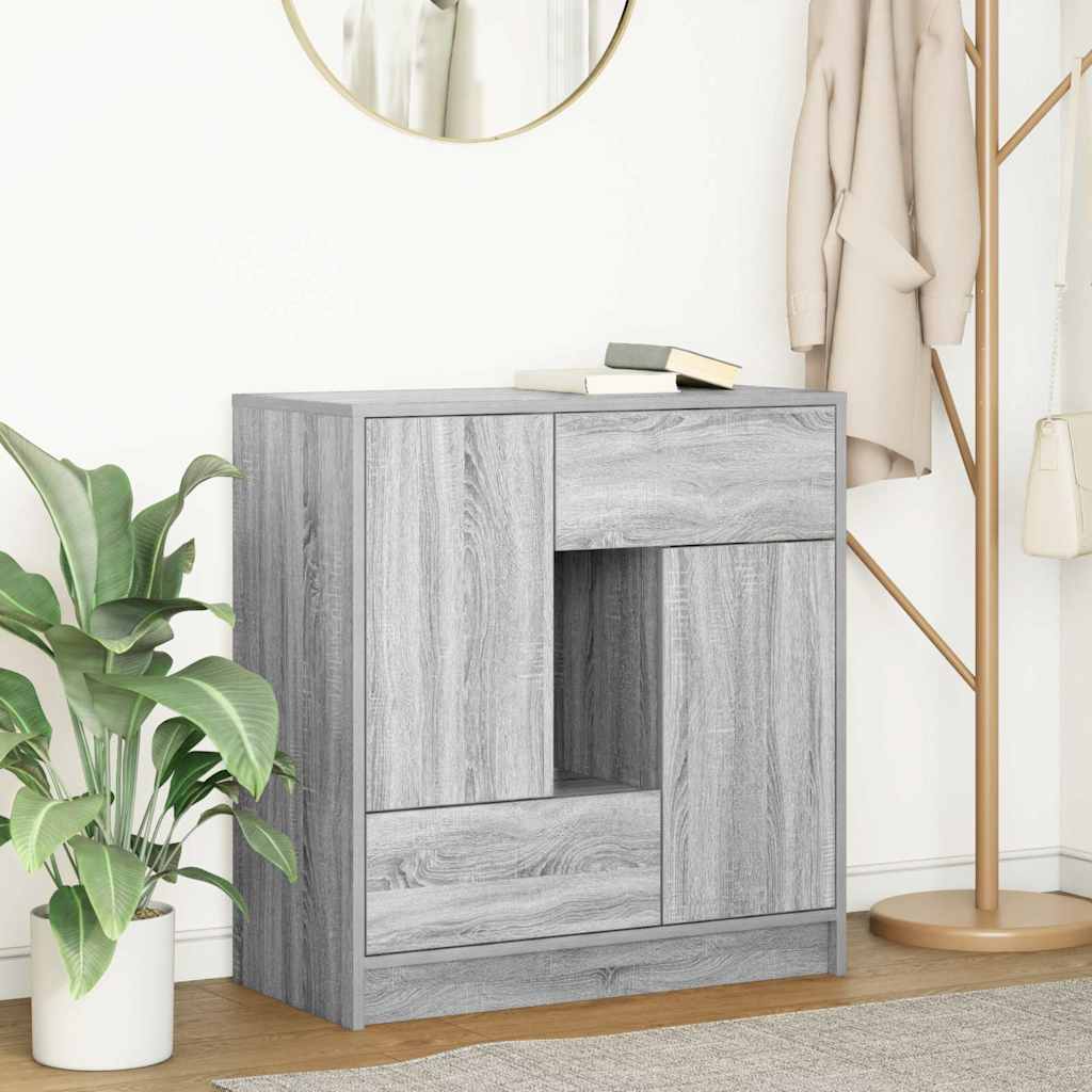 Credenza con Cassetti e Ante Grigio Sonoma 70,5x34x74,5 cm - homemem39