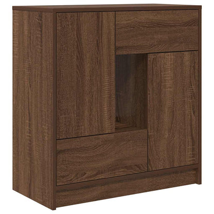 Credenza con Cassetti e Ante Rovere Marrone 70,5x34x74,5 cm - homemem39