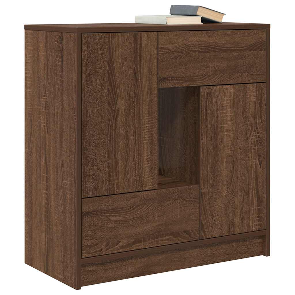 Credenza con Cassetti e Ante Rovere Marrone 70,5x34x74,5 cm - homemem39