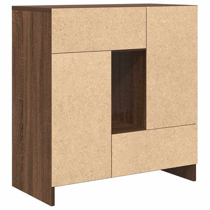 Credenza con Cassetti e Ante Rovere Marrone 70,5x34x74,5 cm - homemem39