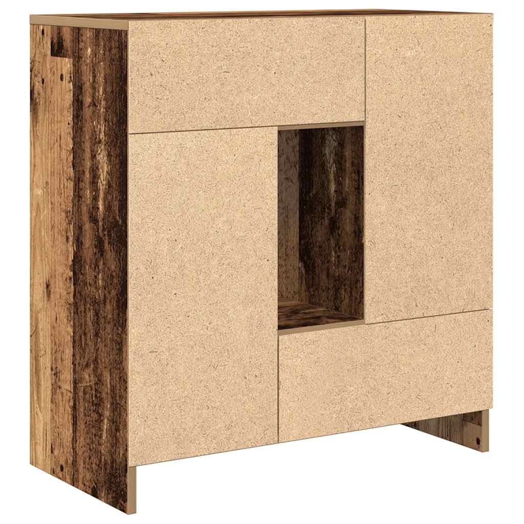 Credenza con Cassetti e Ante Legno Antico 70,5x34x74,5 cm - homemem39