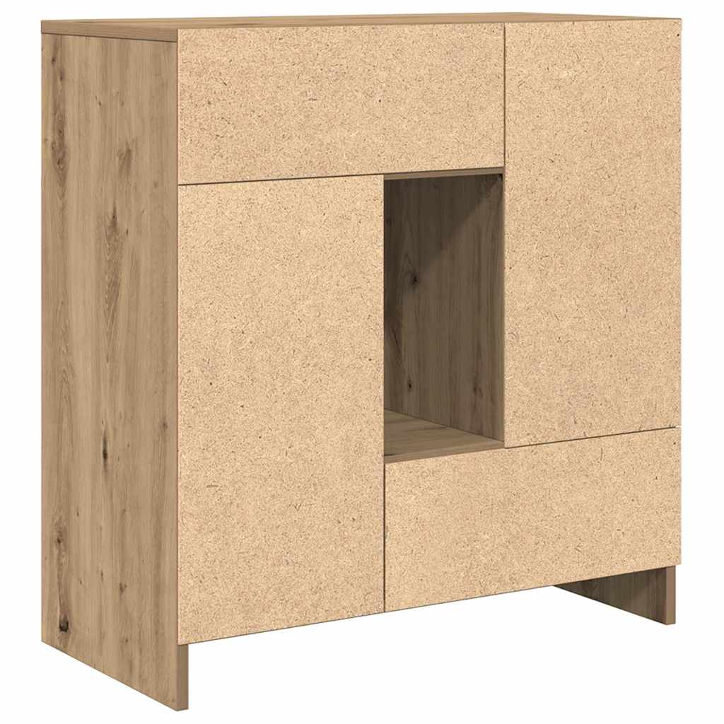 Credenza con Cassetti e Ante Rovere Artigianale 70,5x34x74,5 cm - homemem39