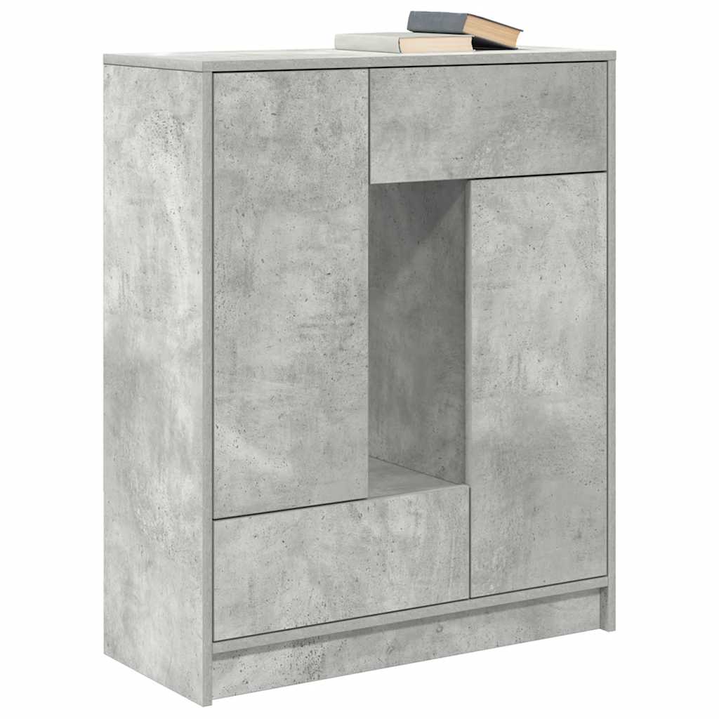 Credenza con Cassetti e Ante Grigio Cemento 73x31x90 cm - homemem39