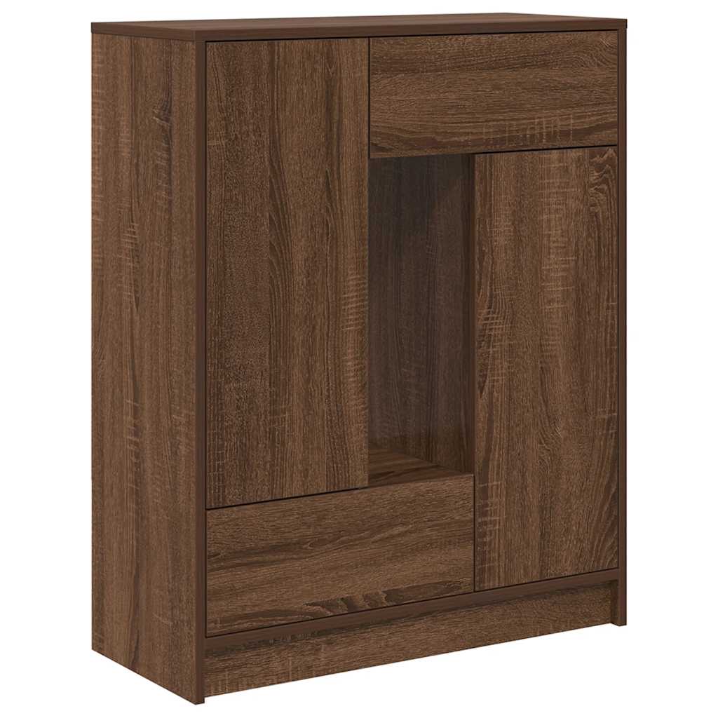 Credenza con Cassetti e Ante Rovere Marrone 73x31x90 cm - homemem39