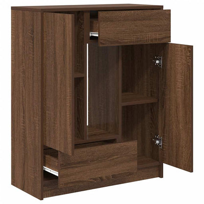 Credenza con Cassetti e Ante Rovere Marrone 73x31x90 cm - homemem39