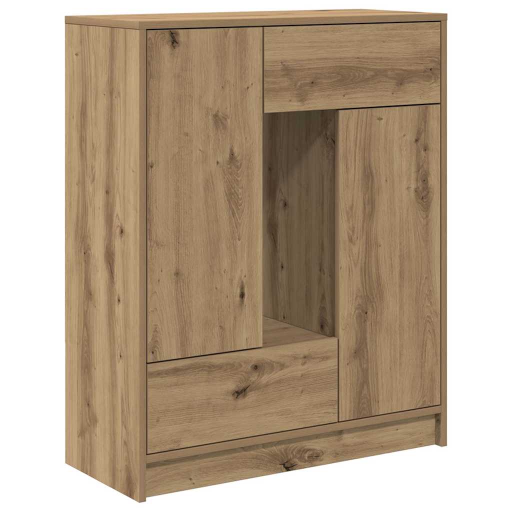 Credenza con Cassetti e Ante Rovere Artigianale 73x31x90 cm - homemem39