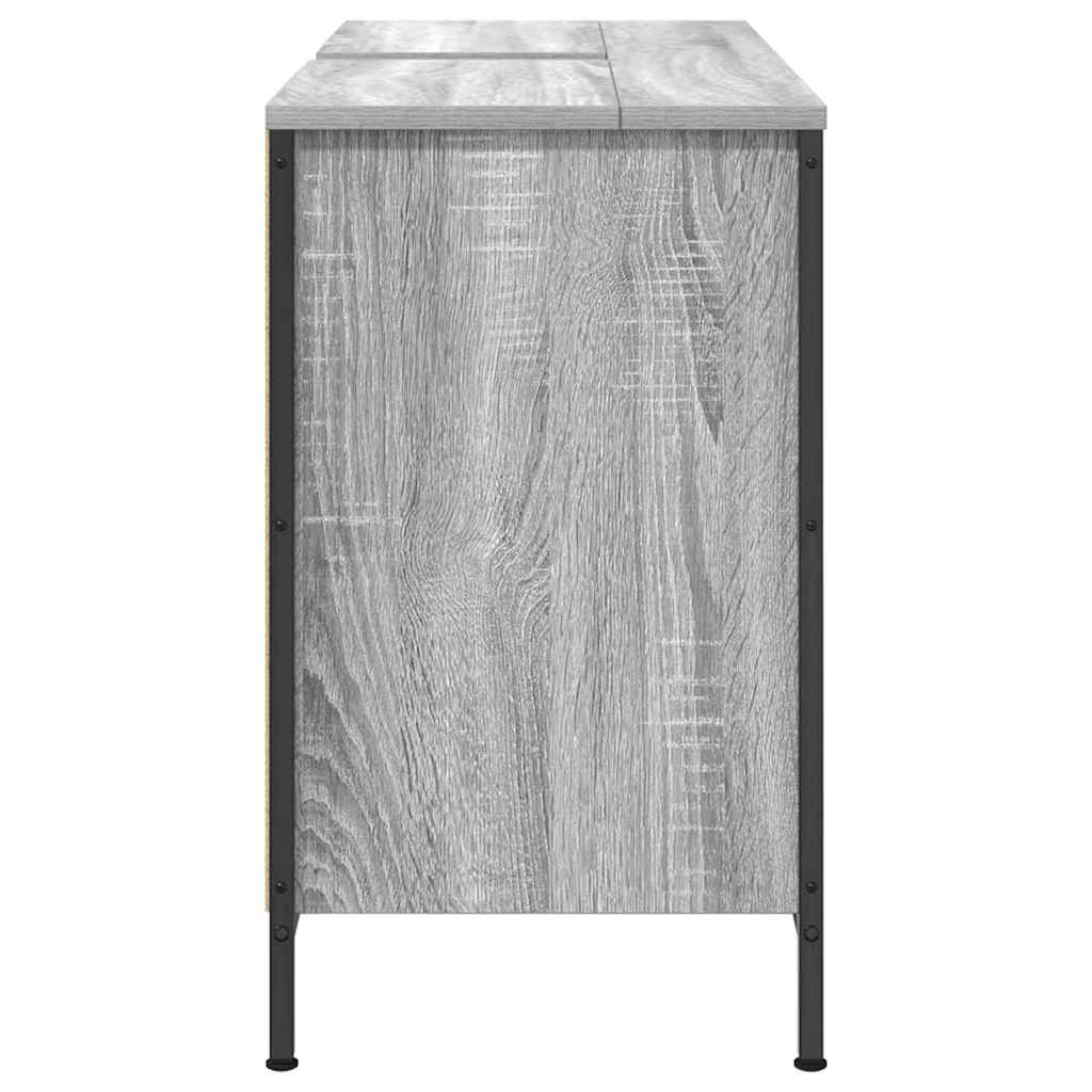 Mobile Lavabo con Cassetti Grigio Sonoma 90x34,5x60 cm