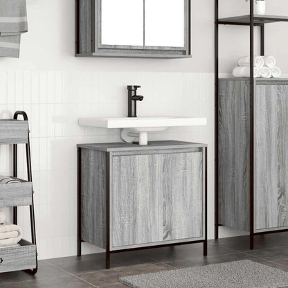 Mobile Lavabo da Bagno Grigio Sonoma 60x34,5x60 cm