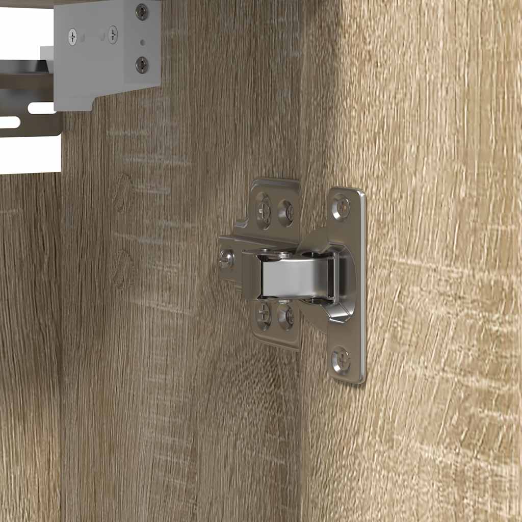 Pensile da Bagno con Specchio Rovere Sonoma 60x21x60 cm