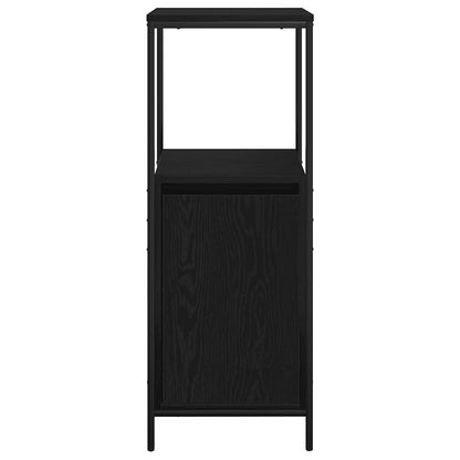 Mobile da Bagno con Ripiani Rovere Nero 36x35x95 cm