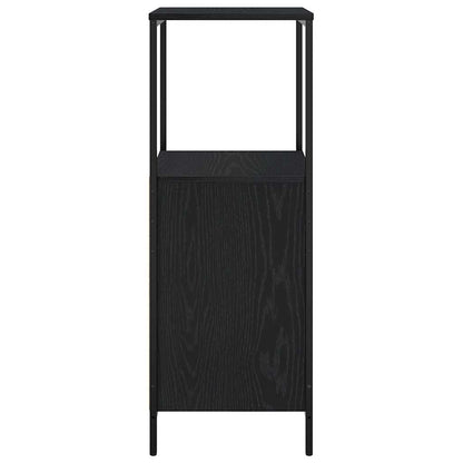 Mobile da Bagno con Ripiani Rovere Nero 36x35x95 cm