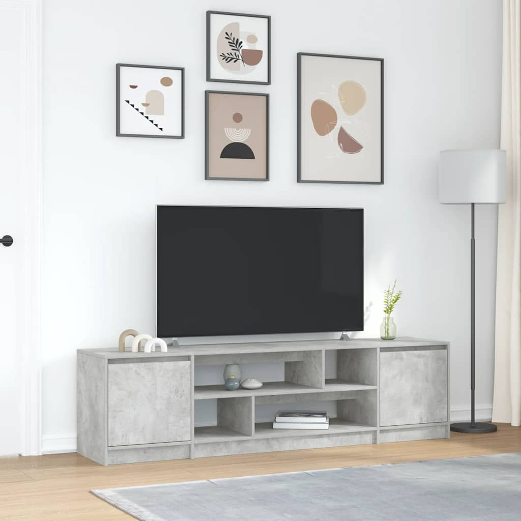 Mobile Porta TV Grigio Cemento 188,5x41x50 cm Legno Multistrato - homemem39