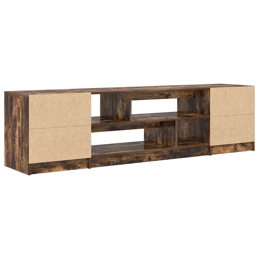 Mobile Porta TV Rovere Fumo 188,5x41x50 cm in Legno Multistrato - homemem39