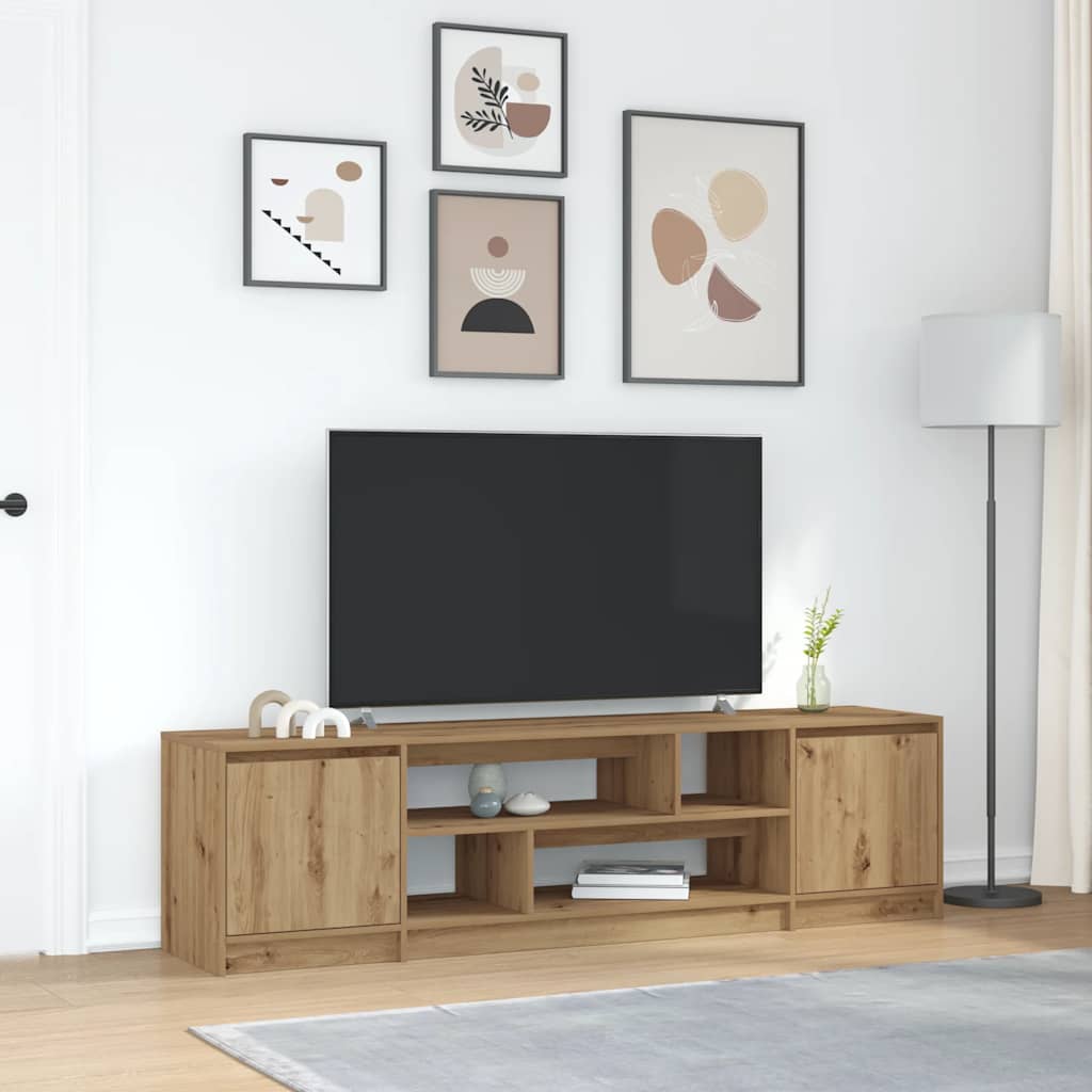 Mobile Porta TV Rovere Artigianale 188,5x41x50cm in Truciolato