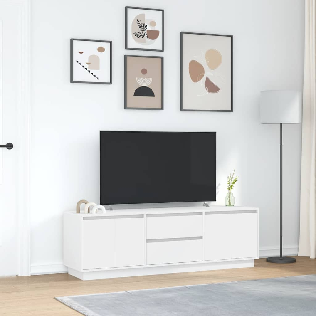 Mobile Porta TV con Luci LED Bianco 160,5x41x50 cm - homemem39