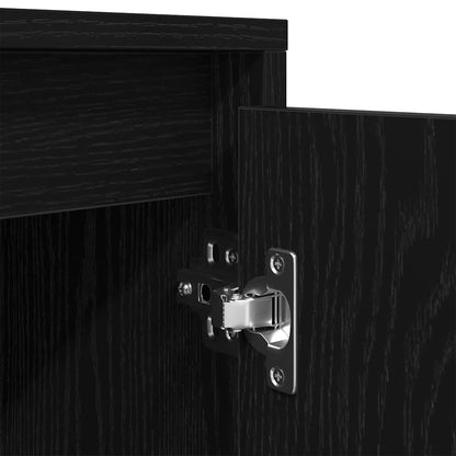 Mobile Porta TV con Luci LED Rovere Nero 160,5x41x50 cm - homemem39