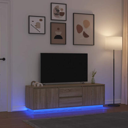 Mobile Porta TV con Luci LED Rovere Sonoma 160,5x41x50 cm - homemem39