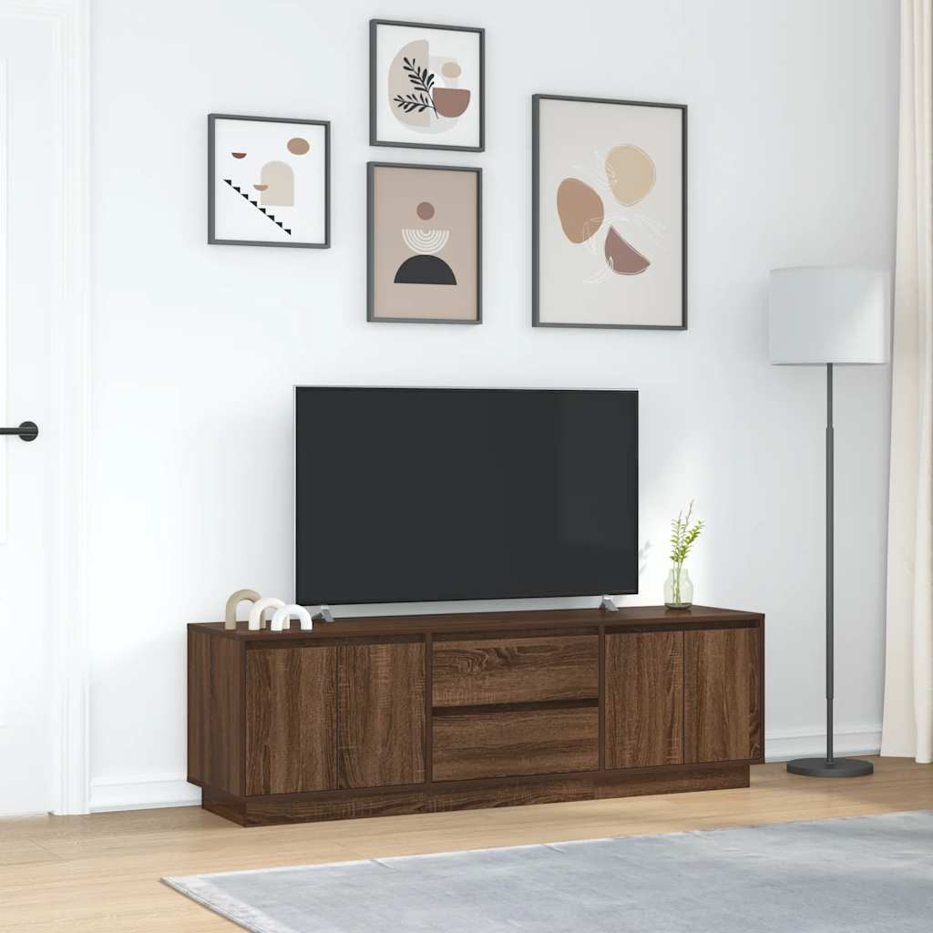 Mobile Porta TV con Luci LED Rovere Marrone 160,5x41x50 cm - homemem39