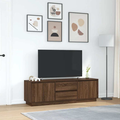 Mobile Porta TV con Luci LED Rovere Marrone 160,5x41x50 cm - homemem39