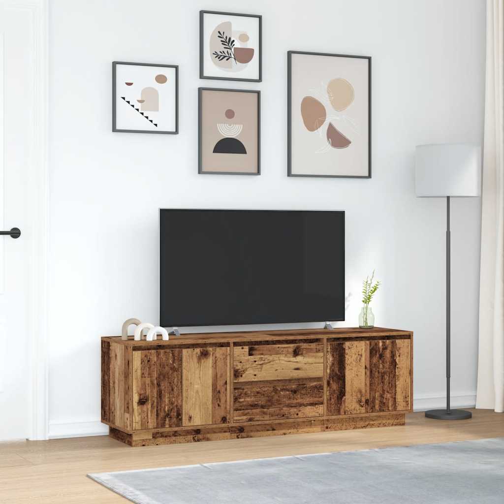 Mobile Porta TV con Luci LED Legno Antico 160,5x41x50 cm - homemem39