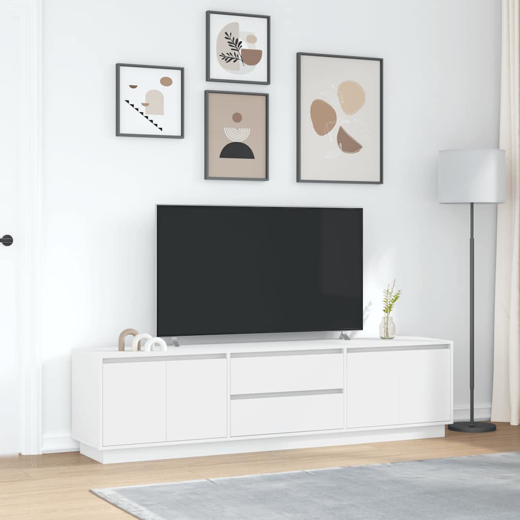 Mobile Porta TV con Luci LED Bianco 193,5x41x50 cm - homemem39