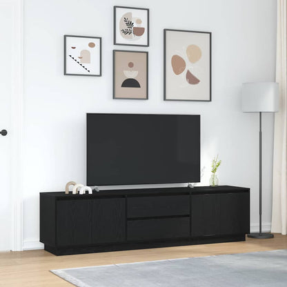 Mobile Porta TV con Luci LED Rovere Nero 193,5x41x50 cm - homemem39