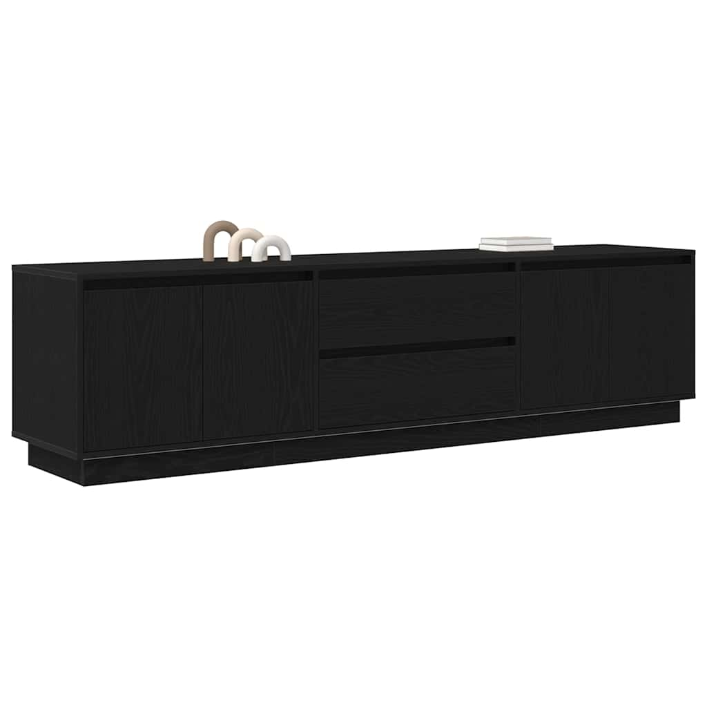 Mobile Porta TV con Luci LED Rovere Nero 193,5x41x50 cm - homemem39